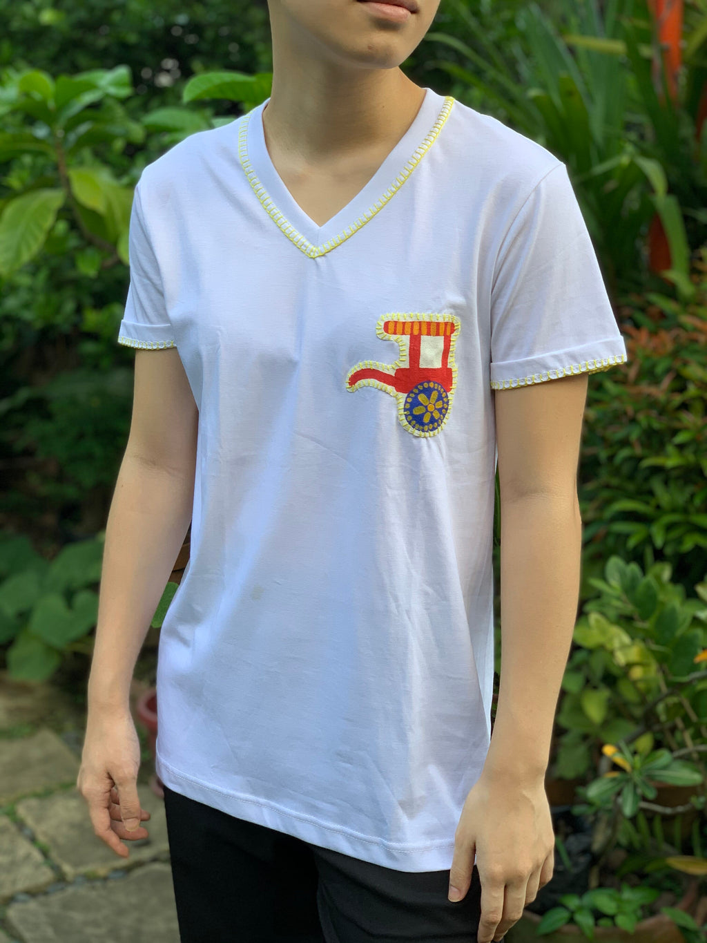 Hand-Painted Shirt (Tartanilla) - Island Girl