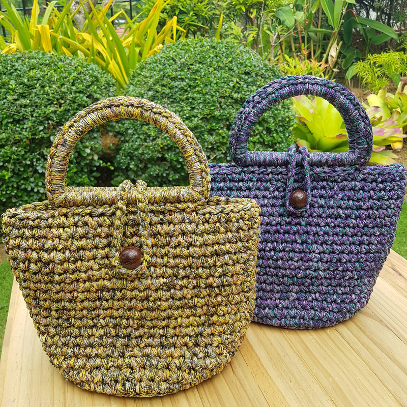 Zian Macram� Handbag (Purple) - Island Girl