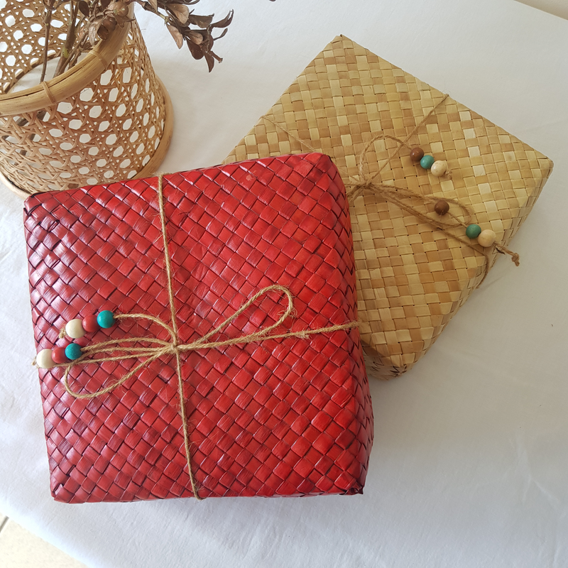Square Sustainable Gift Box in Red