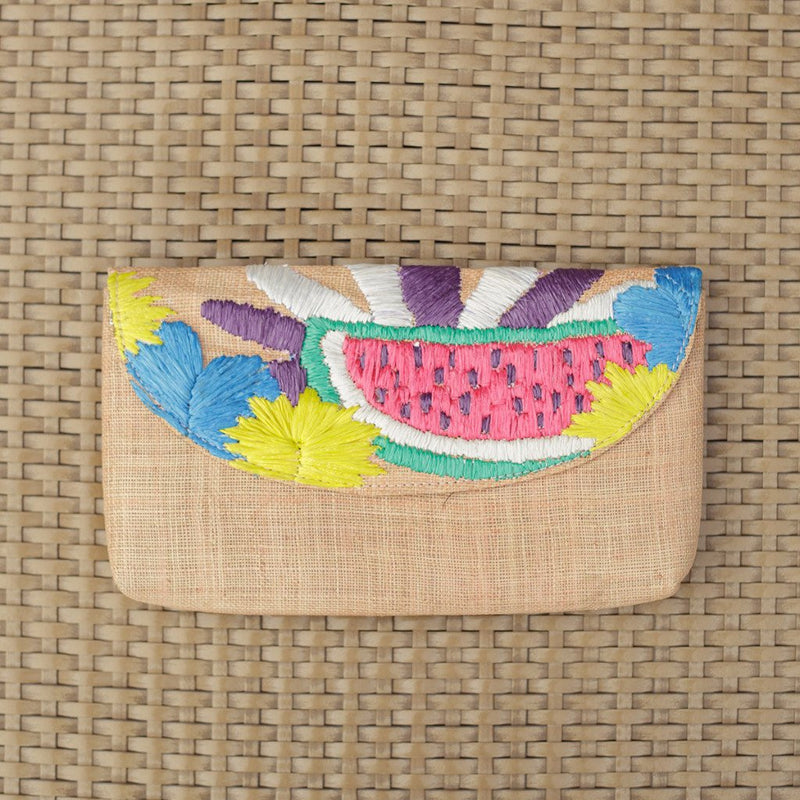 Andi Embroidered Envelope Clutch - Island Girl