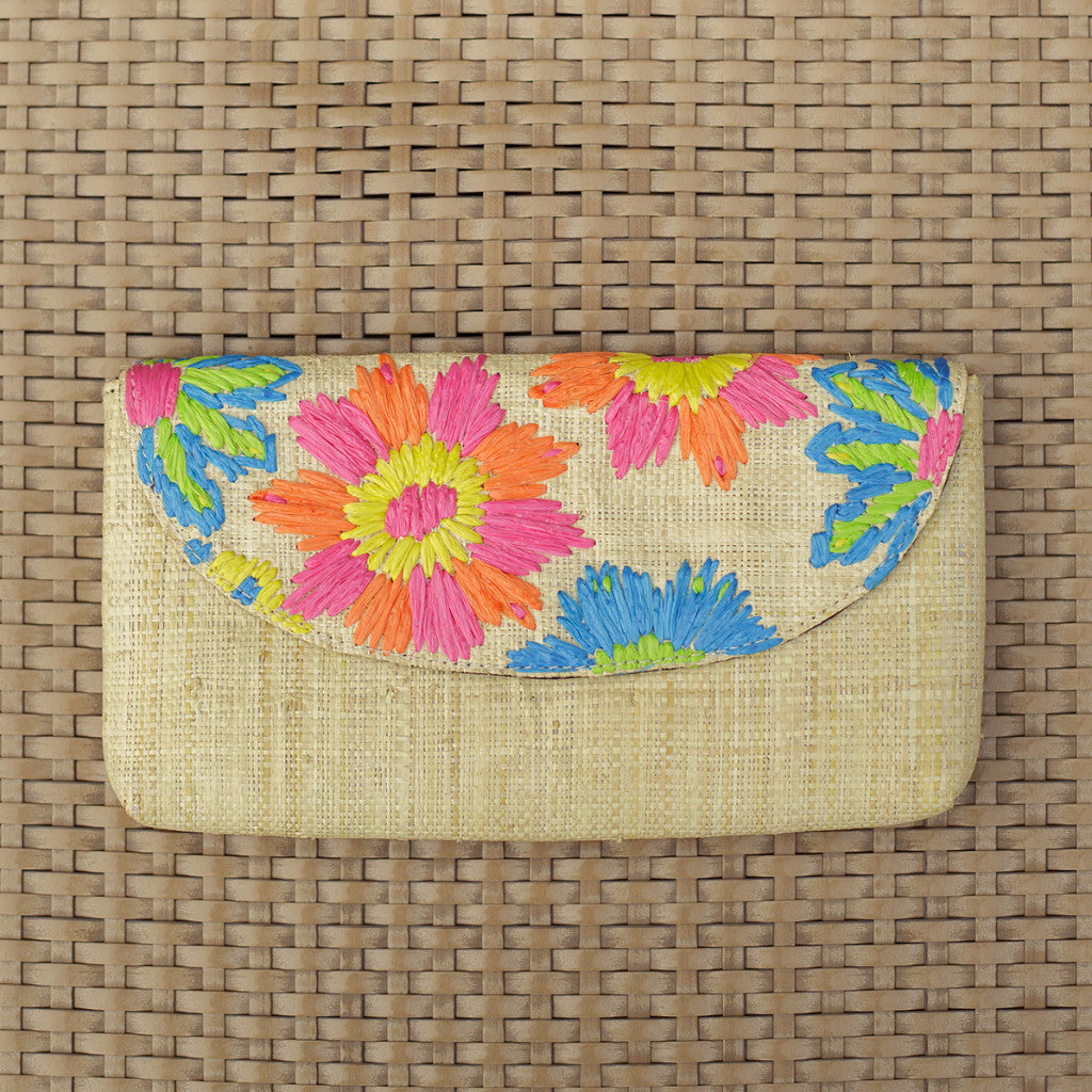 Casey Embroidered Envelope Clutch - Island Girl