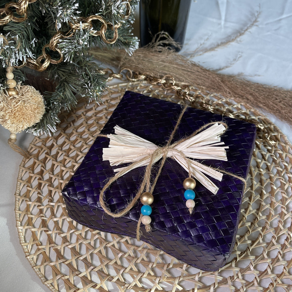 Square Sustainable Gift Box in Purple (Small)