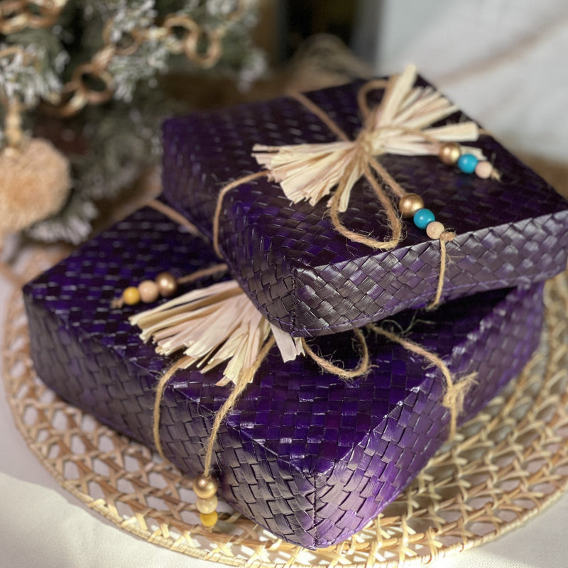 Square Sustainable Gift Box in Purple (Small)