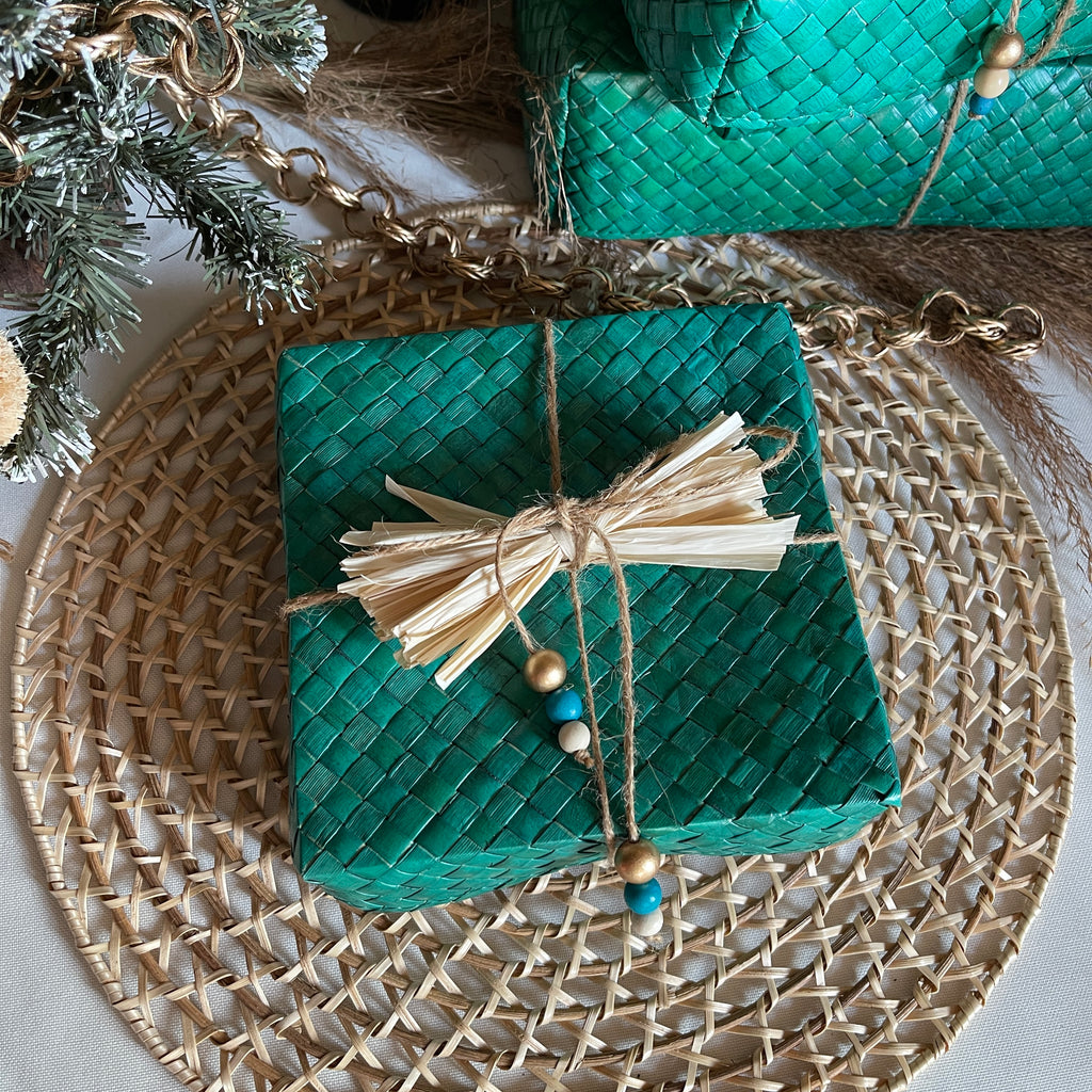 Square Sustainable Gift Box Green (Small)