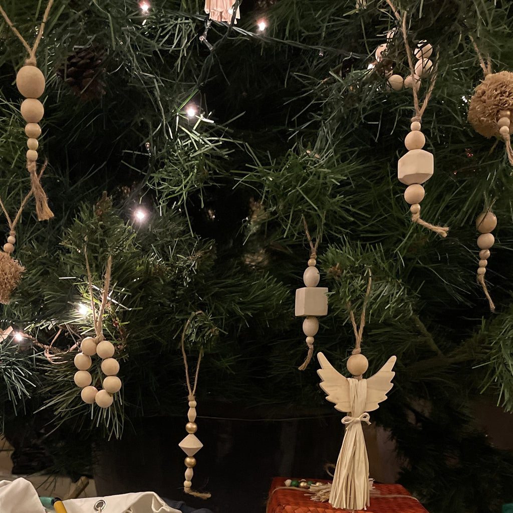 Natural Wood Christmas Ornaments #1 (set of 6)