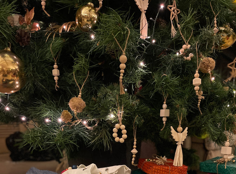 Wooden Balls Christmas Ornaments (Set of 6)
