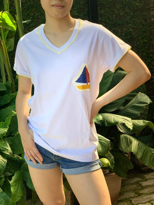 Hand-Painted Shirt (Sailboat) - Island Girl
