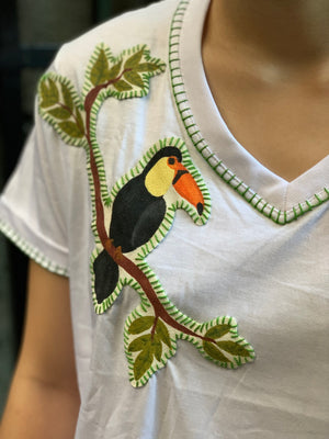 Hand-Painted Shirt (Toucan) - Island Girl