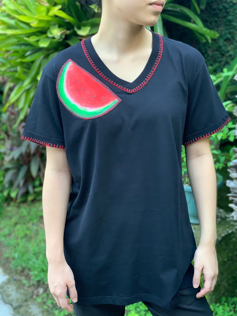 Hand-Painted Shirt (Watermelon) - Island Girl