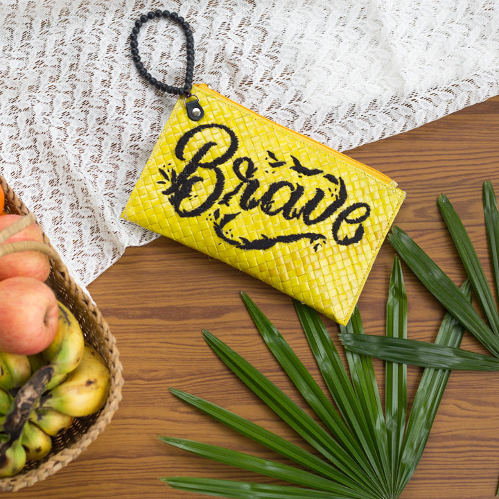Quote Clutch: Brave in Yellow - Island Girl