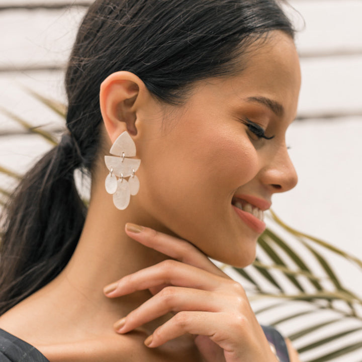 Solace Capiz Earrings in Natural - Island Girl