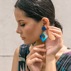 Bern Capiz Earrings in Princess Blue - Island Girl