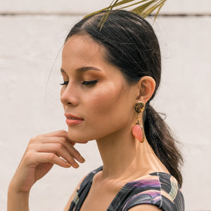 Dalia Clamshell Earrings in Pink - Island Girl