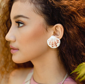 Mica Tiger Clam Shell Earrings - Island Girl