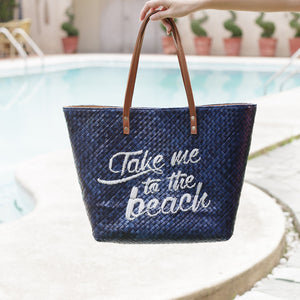 Take Me To The Beach Quote Tote - Island Girl