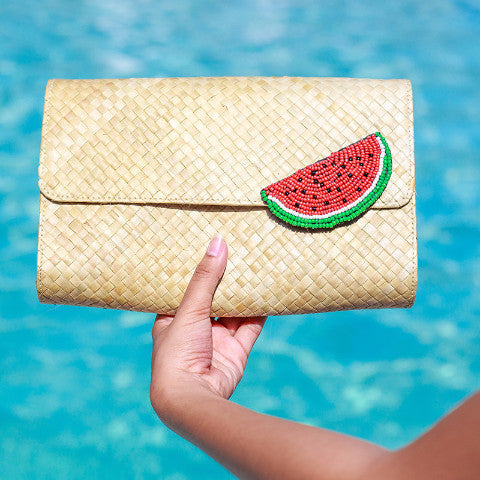 Applique Clutch Bag: Watermelon - Island Girl