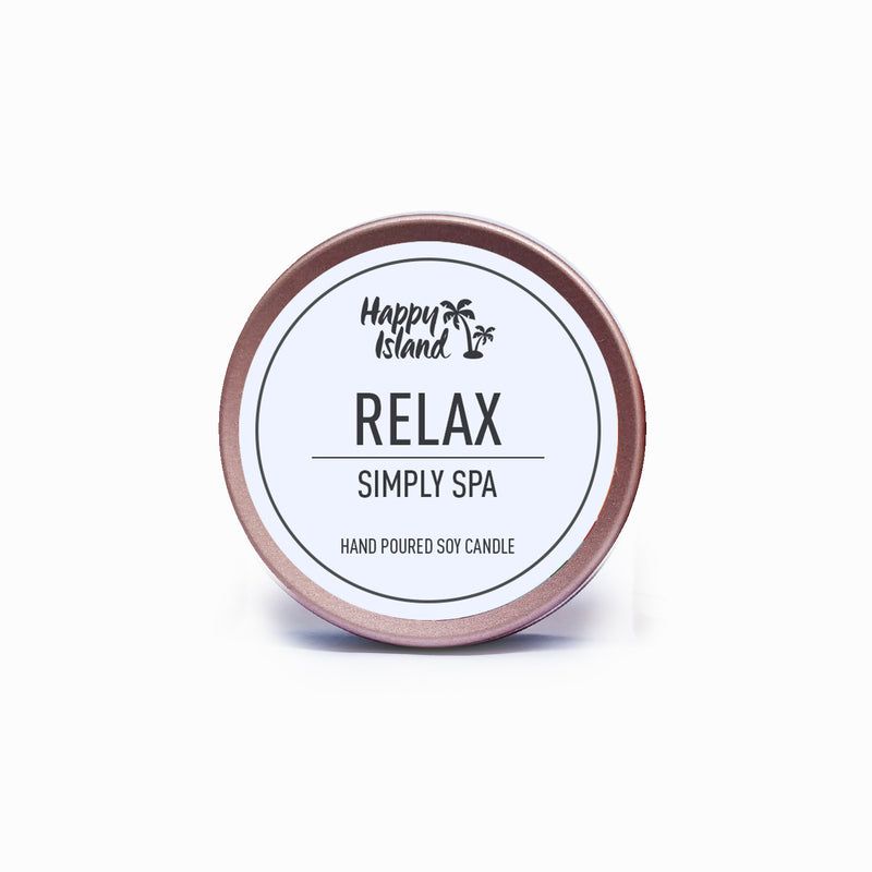 Happy Island Relax Simply Spa Soy Candle Tin